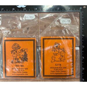 Sugar Nellie Elisabeth Bell 2008 Rubber Stamps "Kitty" & "Post Box"